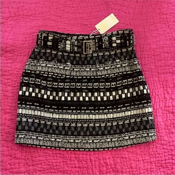 NWT Ramy Brook Chic Black and White Patterned Skirt, US4 - Picture 8 of 16
